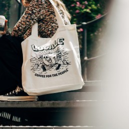 coffee for the people tote - white (stairs)